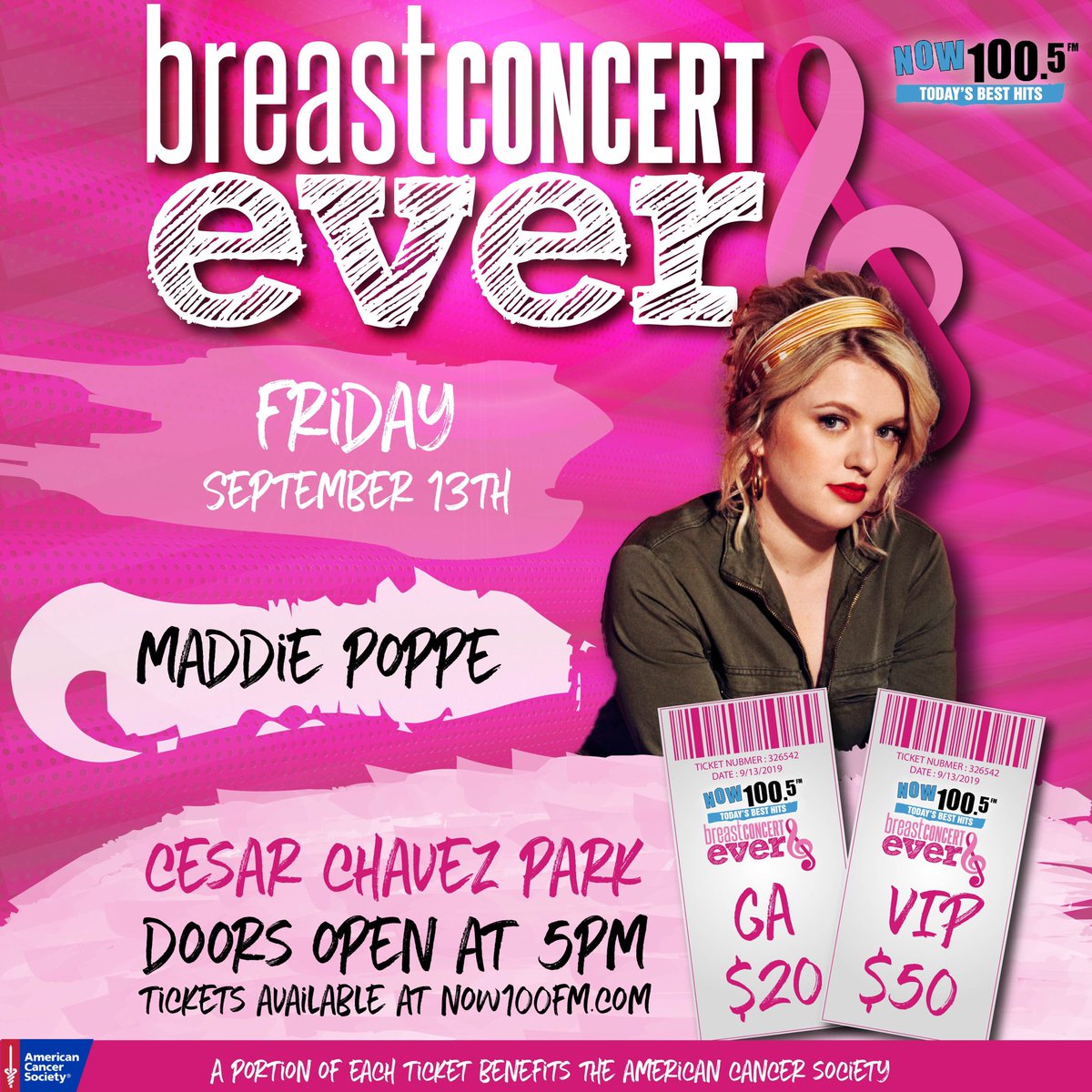 MaddiePoppe's tweet photo. Sacramento! Can't wait to see you Friday, September 13th at the @Now1005FM #BreastConcertEver. Get your tickets now at https://t.co/cpgPVN5DJh https://t.co/Xsptwfzvki