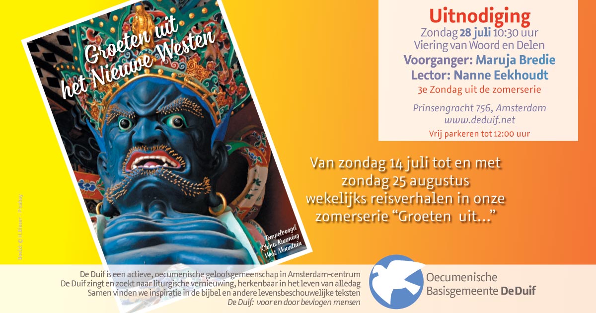 deduif's tweet photo. De ontmoeting van de oude Boeddha met het nieuwe Westen is inspirerend en brengt ons terug naar overpeinzing en het gevoel van vrij zijn, thuis zijn.
Over dit onderwerp zal Maruja Bredie komende zondag 28 juli om 10.30 uur spreken in de Duif.
Iedereen is van harte welkom! https://t.co/YKGpFhH1Wp