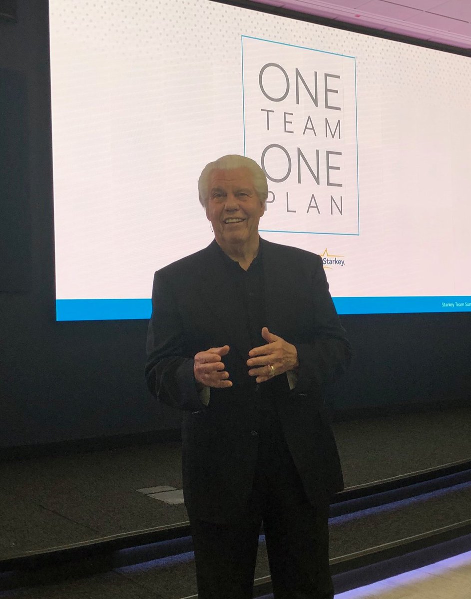 starkeyhearing's tweet photo. "What we are doing is bigger than each of us. The future is exciting, and that's why we go to work." - CEO @BillFAustin wrapping up a fun day of collaboration with #StarkeyStrong global leaders! #StarkeyTeamSummit https://t.co/YOuuOGPrDs