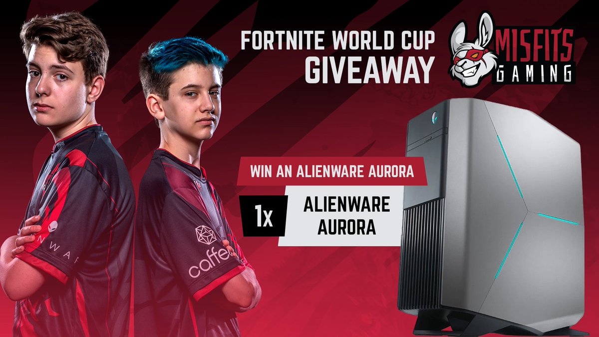 MisfitsGG's tweet photo. The #FortniteWorldCup is days away, so here's a chance to get your hands on an Alienware Aurora Desktop - the PC our contenders use!

ENTER NOW 👉 https://t.co/oBizimHlsd https://t.co/c2gHaL9K5k