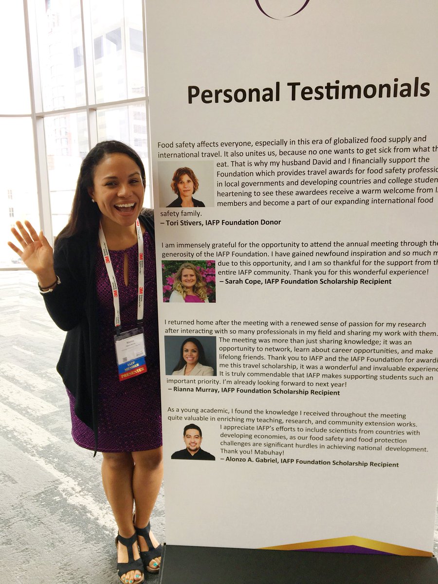 RiannaMurray's tweet photo. The face you make when you’re strolling through the conference center at #IAFP2019 and you realize you’re on a poster! Thanks @IAFPFood for the feature! #ScholarshipRecipient2017 #ILoveIAFP https://t.co/K2JiIrJa3u