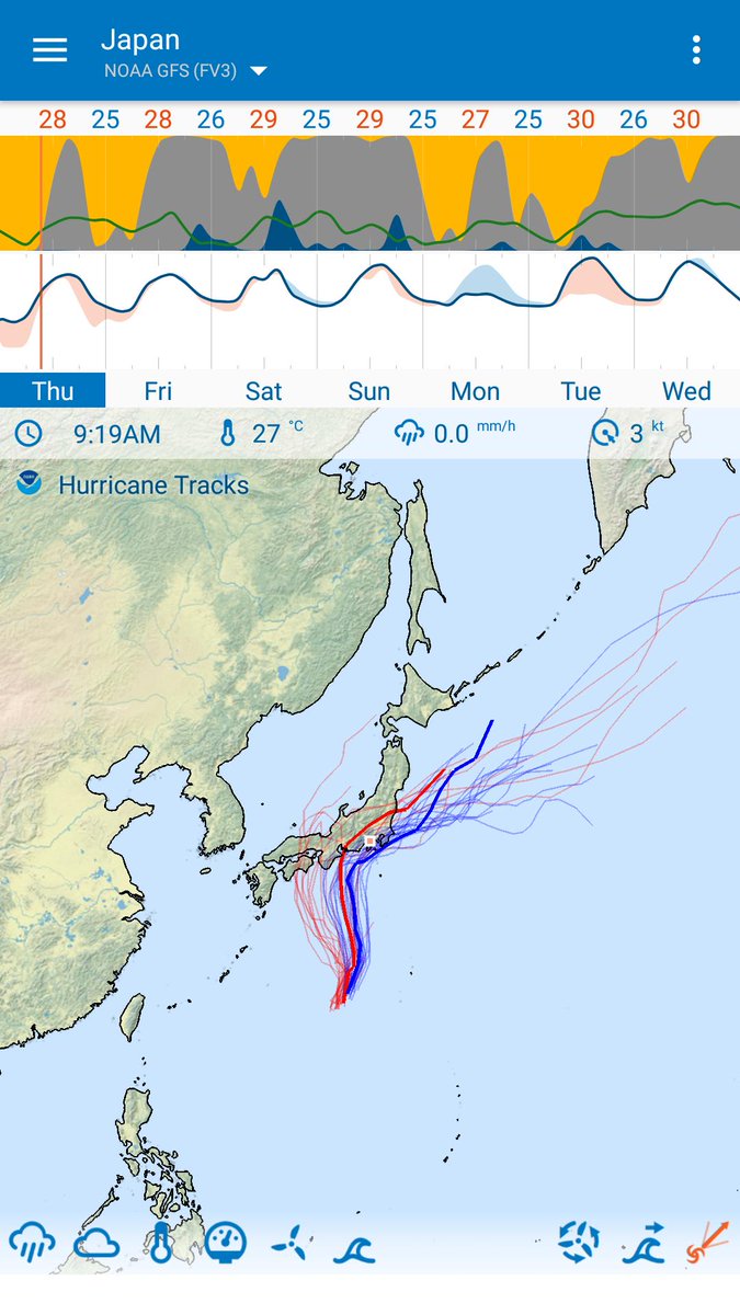 flowxapp's tweet image. New BETA feature: Storm/Hurricane Tracks released to Silver &amp;amp; Gold, with roll out to all users planned once we have refined the feature.
Data includes the path of tropical storms from NOAA (blue) and CMC (red) models, plus their ensemble models.
#StormTracks #HurricaneTracks