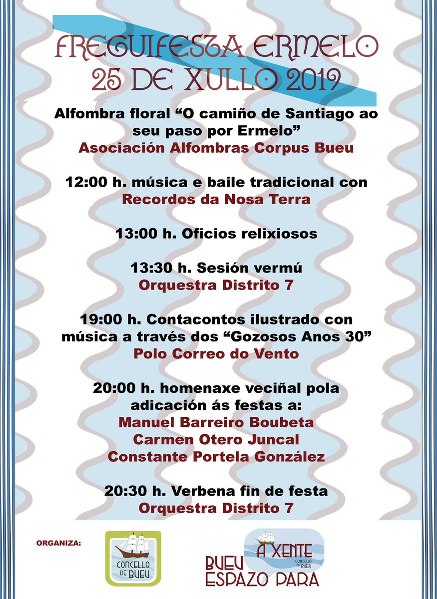 Este xoves, 25 de xullo, celebramos a #freguifesta de Ermelo, con música tradicional, verbena, actividades para a rapazada e homenaxes á veciñanza. Ven celebrar o Día de Galicia con nós. Toda a programación na web: ow.ly/m2YG50v9Xwa… dlvr.it/R91xW2
