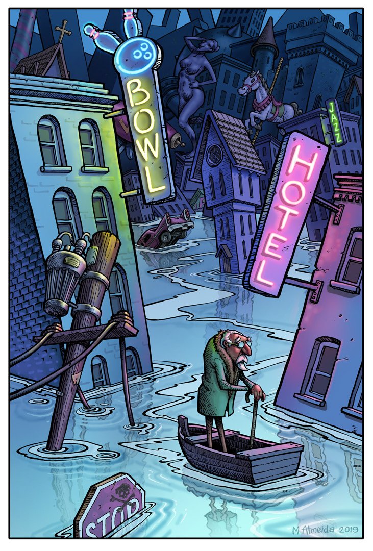 marshallartguy's tweet photo. #sketchbook #inksketch #inksketching #inkedart #sketchbook #sketchbookart #sketch_book #sketchdaily #sketch_daily #comicart #artistsontwitter #drawing #illustration #illustrator #timeflow #temporalflow #temporalflux #oldman #vintage #neon #neonsigns #flooding #contemplatelife https://t.co/ZzvjKOeVYs