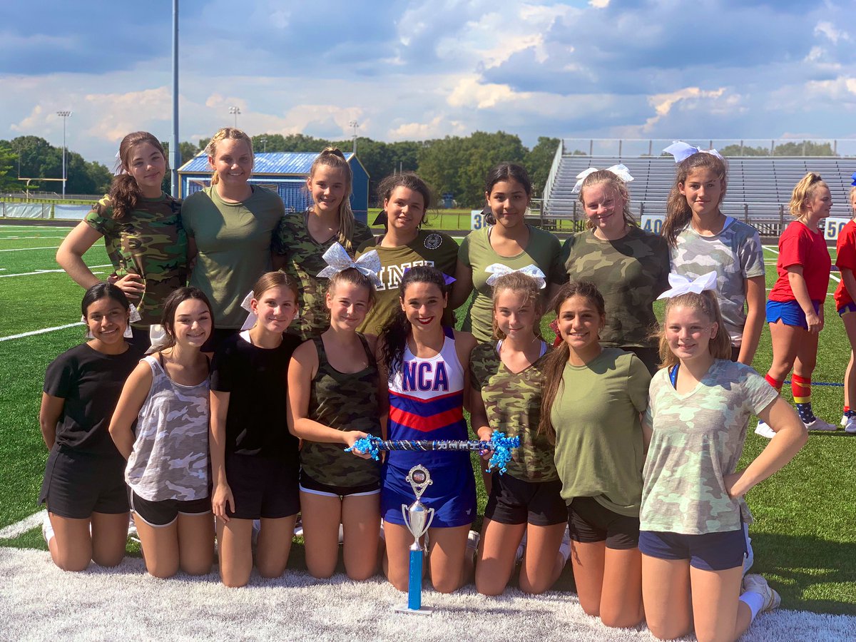 HawtinMPS's tweet photo. So incredibly proud of these girls! Looking forward to an awesome season. #StrongerTogether @NCAupdates #freshmancheer https://t.co/bZufqNmtsn