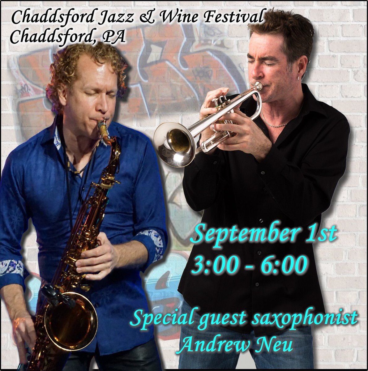 robzinnmusic's tweet photo. Chaddsford Labor Day Weekend Jazz Festival. My band, with special guest Andrew Neu, will be playing 9/1 from 3:00-6:00. It’s a free event. #andrewneu #chaddsfordwinery https://t.co/vR7v0kKObo