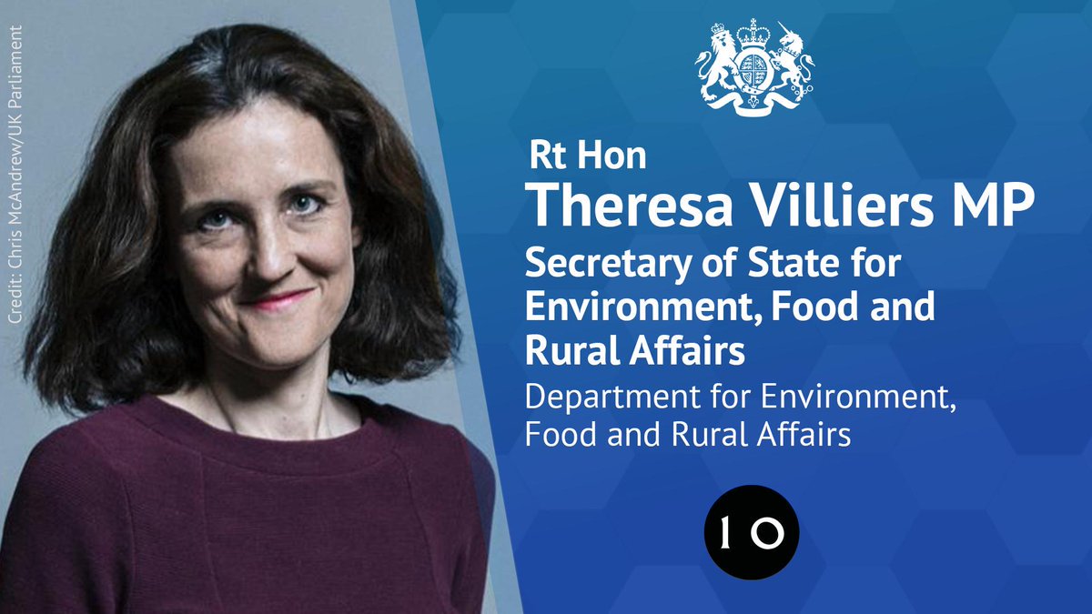 jonburkeUK's tweet photo. #TheresaVilliers is the new Environment Secretary:

▪️ Voted 11 times against measures to prevent climate change
▪️ Voted to sell publicly-owned forests
▪️ Voted against incentives for renewables
▪️ Voted against fracking regulation
▪️ Voted against publicly-owned buses &amp; trains https://t.co/2xCeASUWiQ