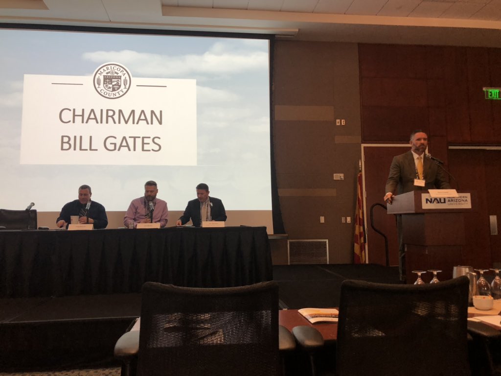 Amanda_Reeve's tweet photo. Steve Trussell, Executive Director of @AZROCKPRODUCTS & @azmining moderating the Air Quality discussion panel w/ @maricopacounty Chairman @billgatesaz, APSβ Eric Massey & Intelβs Craig McCurry. #ESS18 #AMCOnAirAZ https://t.co/SYp1j5lubg