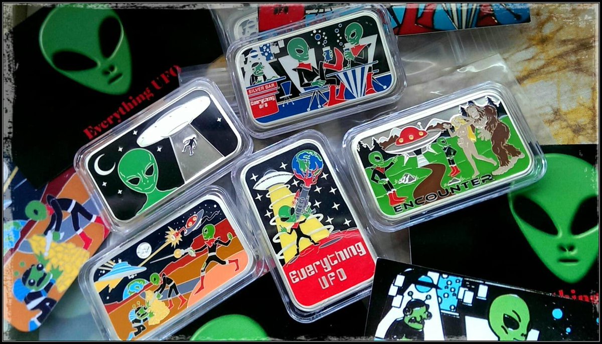 Aliens are EVERYWHERE!  / .999 fine Ag with capsule and COA / Enameled with a Ray Gun!  Talk to me...