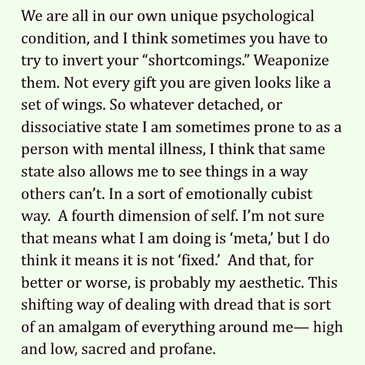 I am almost done with a quite in-depth interview for this Fall’s @february_records zine. Here is a little bit of advice for those who might need it right now.