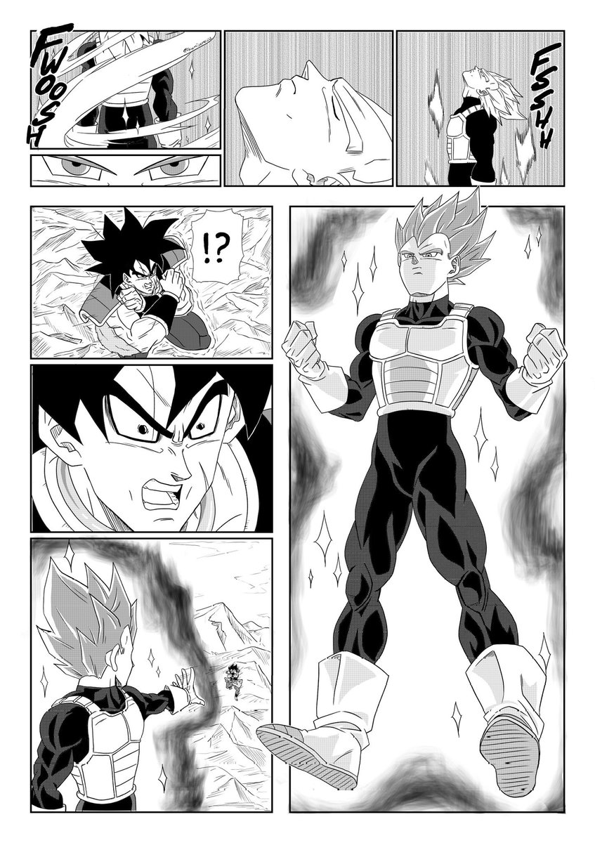 I totally forgot to post this lol ?
So this is my manga version of Vegeta turning into SSG. 
#DragonBallSuperBroly #manga 