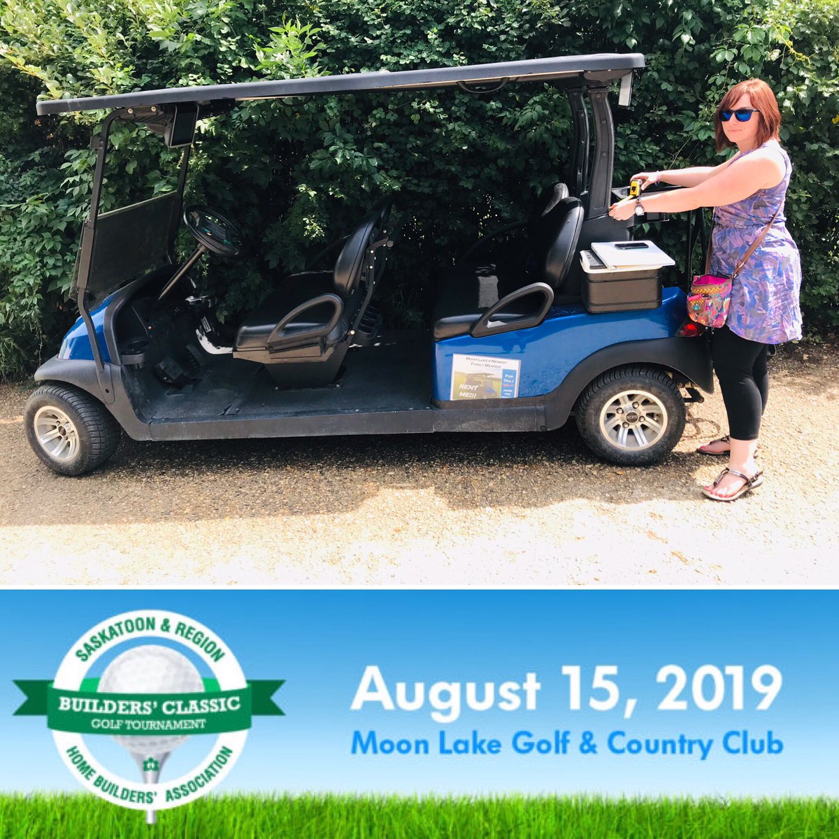 JennEvents's tweet photo. I wonder what Chelsea has planned for the #buildersclassic party cart this year?!? @SaskatoonHBA #golfcartupgrade #membertournament https://t.co/Zb22uh6kq4
