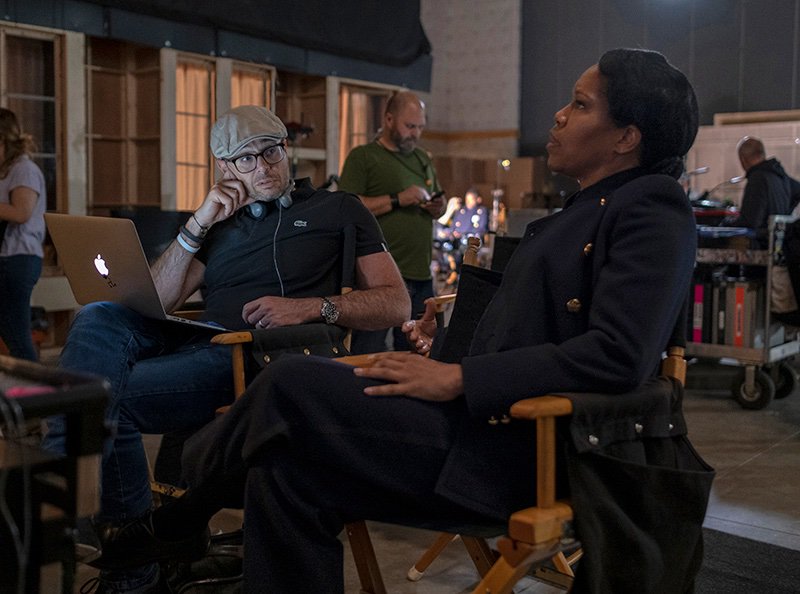 OfficialTCA's tweet photo. "Watch" out because we're wrapping with the #WatchmenHBO panel at #TCA19 and EP Damon Lindelof, EP/Director Nicole Kassell and actress @ReginaKing are ready to bring it. https://t.co/zxvUD4kX4r
