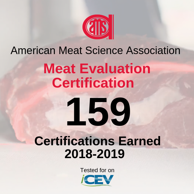 iCEVonline's tweet photo. Congratulations to those who earned the @MeatScience Meat Evaluation Certification! More than 14,000 individuals earned #industrycertifications this school year! #iCEVCertified https://t.co/X4mRSPqsyb