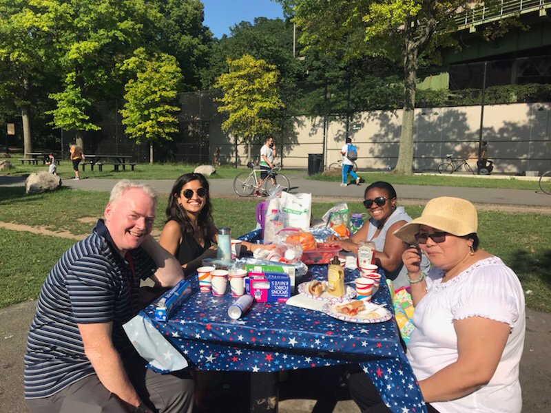 Enjoying a beautiful evening with 6 garden south family