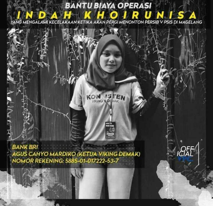 Atas dasar rasa kemanusiaan dan sesama suporter, mari bantu ringankan bebannya. Semoga lekas pulih🙏🏻
