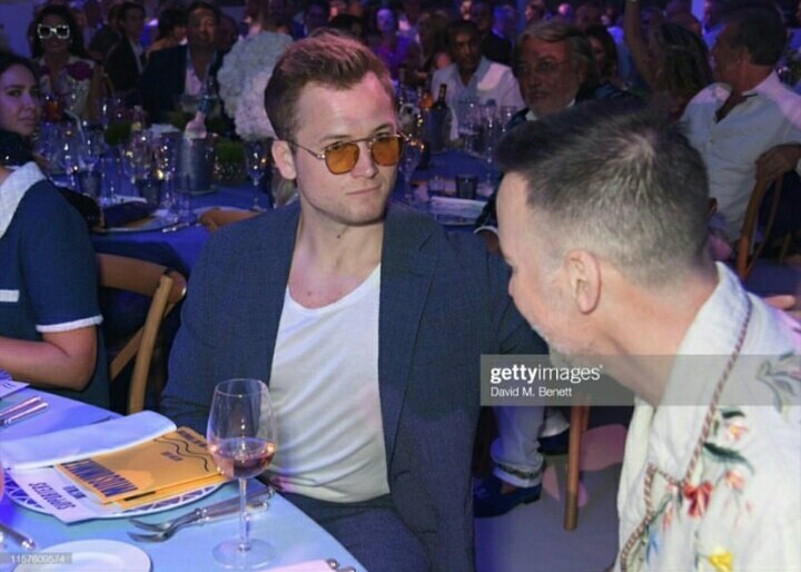 Jaredproudofyou's tweet photo. @TaronEgerton @ejaf #midsummerparty #Antibes #France 24/07/2019 https://t.co/9xysBwKWFi