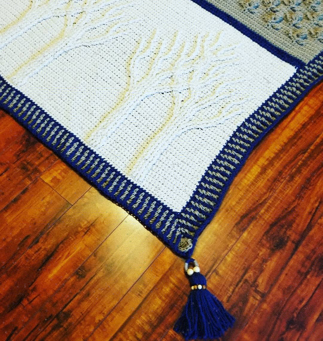 DerrickJeter10's tweet photo. Tree of Life Afghan- Finished this pattern but decided  to go with a different border and tassels 🤩
#crochet #yarnspirations #blanket @Yarnspirations1 #summer  #yarn   #baby  #craft #handmade #home #happy #entrepreneur  #summer  #dream #inspiration #hustle #family #diy #tree https://t.co/JPJxz5Kxbp