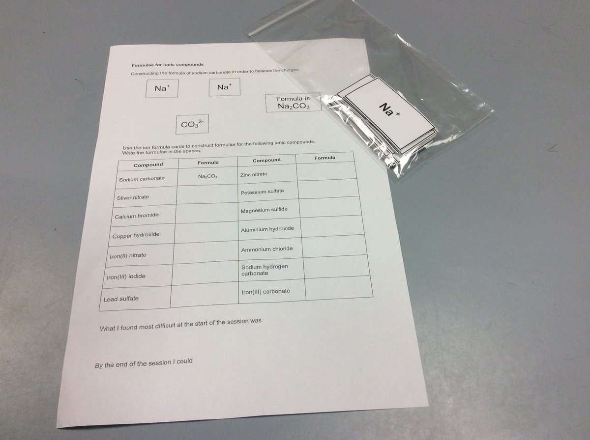 BeckRSaunders's tweet photo. The lesson after THAT lesson.... got back on the horse and it was great. Used an activity produced the Royal Chemistry Society... #IonicCompounds #MetcognitionTask #Year10 #Science https://t.co/4sCnHe732R
