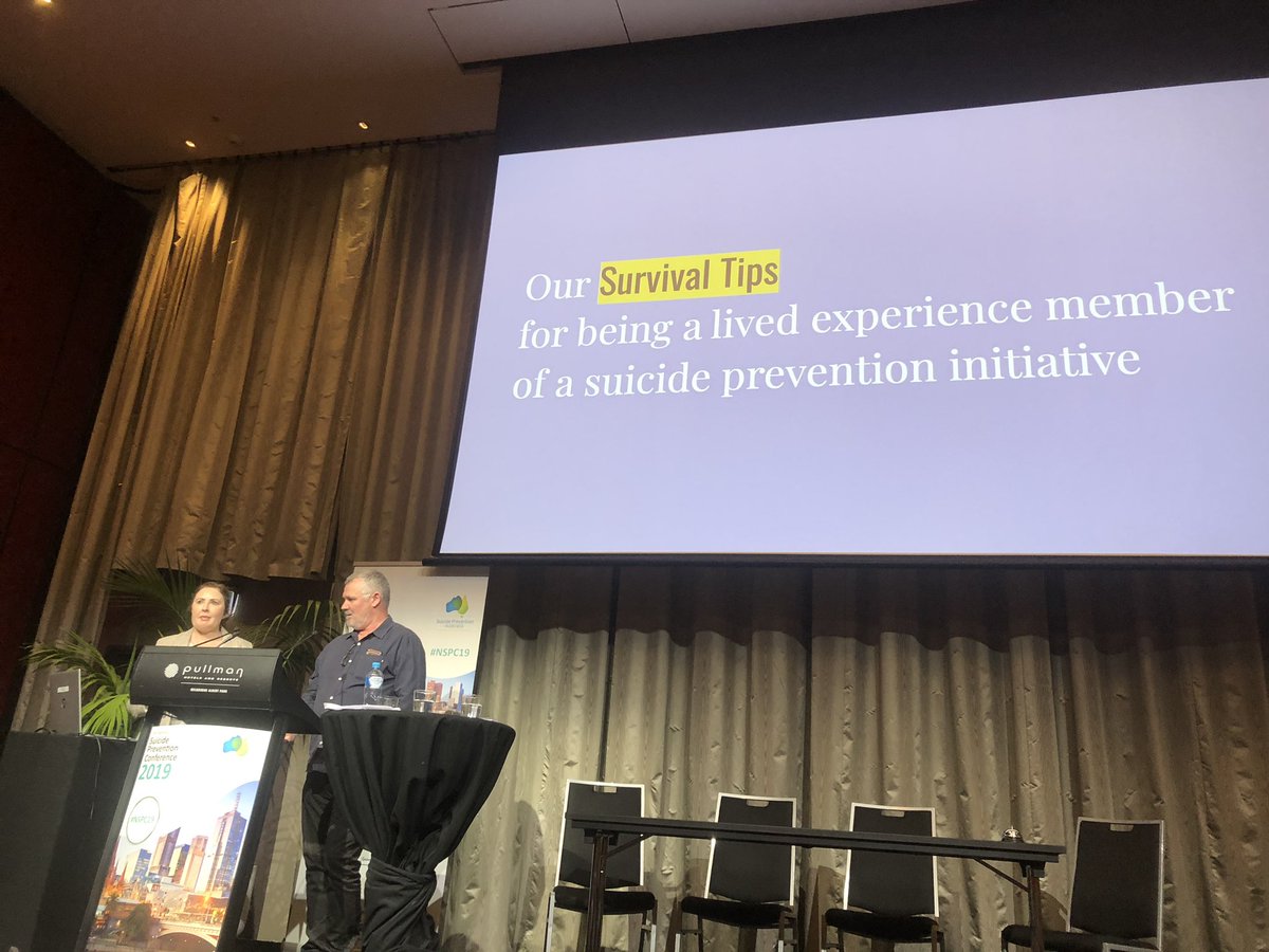 So good to be hearing from people with lived experience who have been in the arena. Also love the colourful slides 😁 #NSPC19