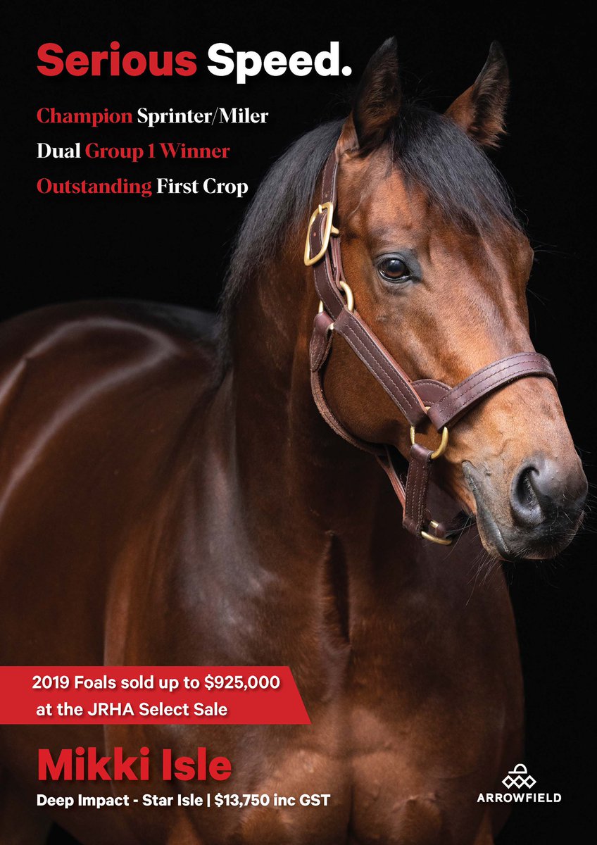 ArrowfieldStud's tweet photo. A Champion Sprinter/Miler β
Dual Group 1 Winnerβ
An Outstanding First Cropβ
Mikki Isle returns this season - $13,750 inc GST
#seriousspeed #mikkiisle #discovergreatness https://t.co/NXcobpcN15