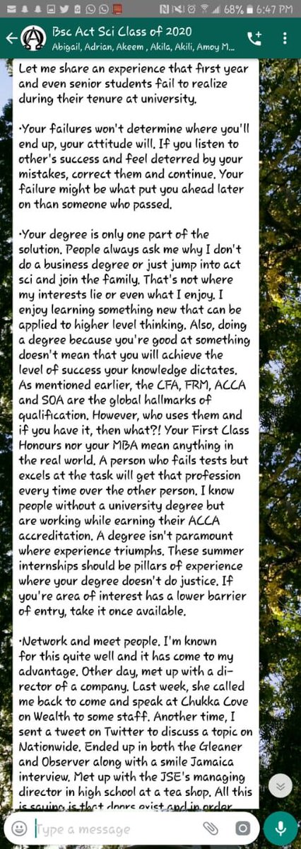 UWIActuarialSoc's tweet photo. It’s long but it’s worth the read #UWIASFreshers https://t.co/2hSn5kLgky
