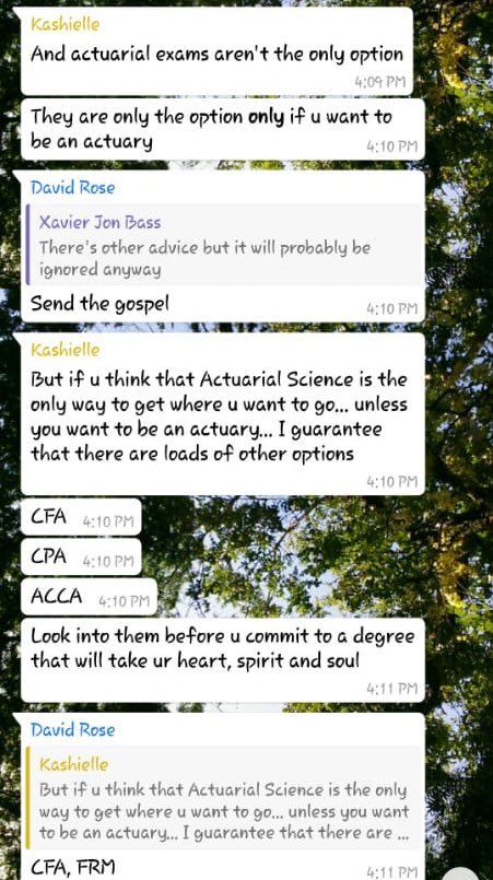 UWIActuarialSoc's tweet photo. Actuarial Exams aren’t the only option with your degree.
- Kashielle & David , Incoming 3rd Years
#UWIASFreshers https://t.co/Gh10OOGkOI