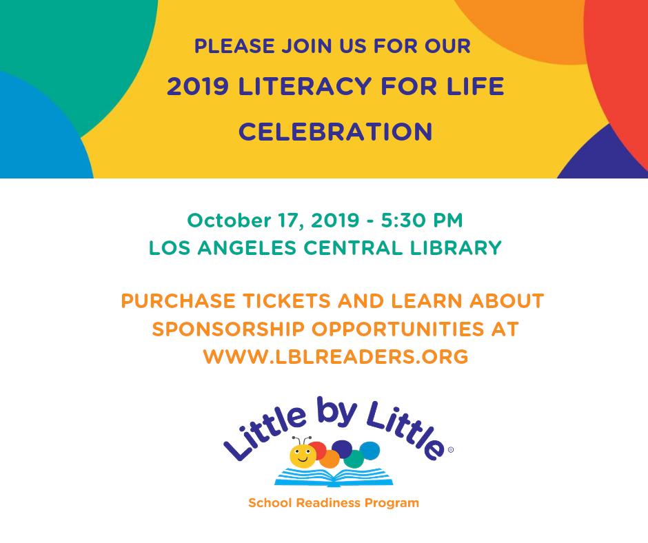 LBLreaders's tweet photo. Please join us for our 2019 Literacy for Life Celebration &amp; help us invest in early education efforts for over 60K children in Los Angeles County and over 70K children nationally each year. Sponsor or attend at: https://t.co/wps3lTU2L1 #earlyliteracy https://t.co/2bJBx1E8CR