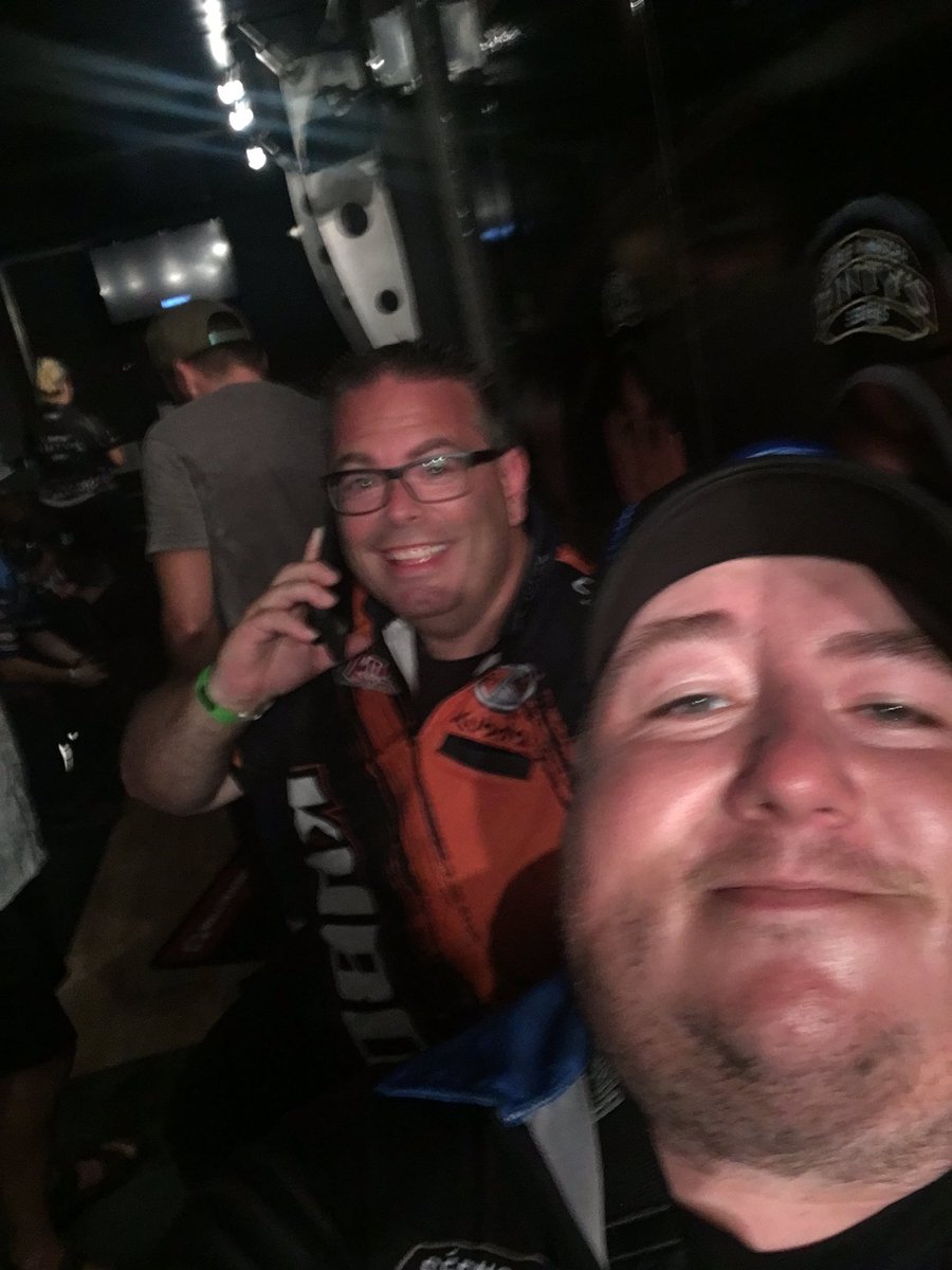 JoeChisholmJr's tweet photo. Held up in the @NASCARPintys @Pintysfoods souvenir hauler with the #3 spotter @JEFFGOTELAER #StormStayed #WetAsF https://t.co/6O4mGtsWCL