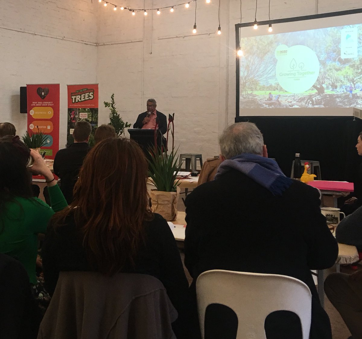 ingrid4parks's tweet photo. Whadjuk Elder Kevin Fitzgerald welcomes a full house to the Growing Together Tour for the the next phase of #202020Vision Excited to be part of the Greener Spaces Better Places vision @WUParks @WALGA @PerthNRM @abcperth @perthnow #collectiveimpact https://t.co/XVmkLgHOXN