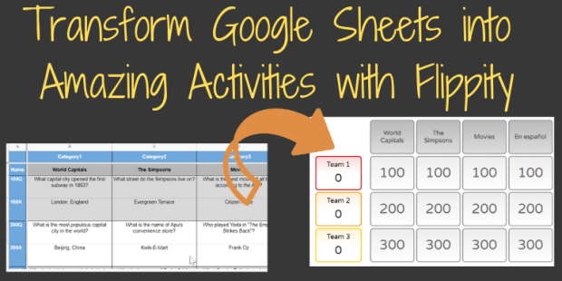 TeachingForward's tweet photo. Transform Google Sheets into engaging activities with @flippity https://t.co/2JSwWqkqNn a free tool for teacher from @stevefortna #GoogleEDU #GSuiteEDU #GTTrribe https://t.co/erBviRvbVz