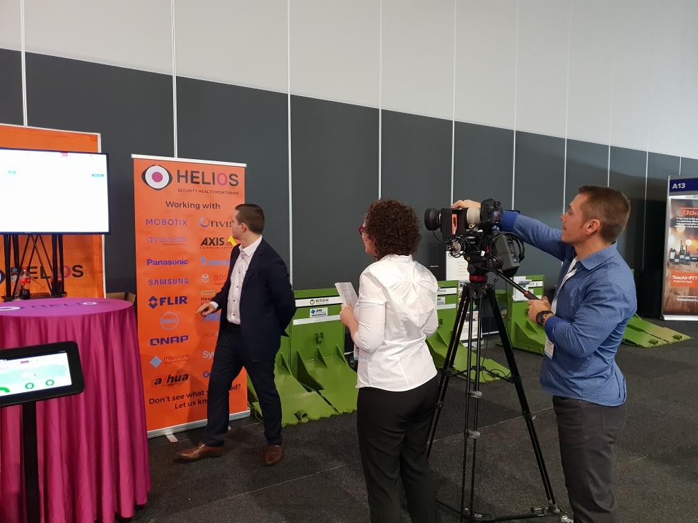 Day 2. Interviewing more of our partners for a little video we are shooting at #Security2019. #MOBOTIX #heliosmonitoring #MxAPAC