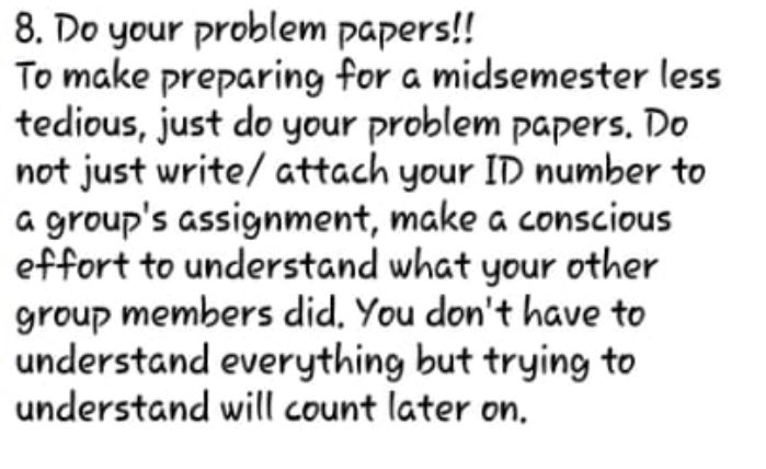 UWIActuarialSoc's tweet photo. (2/2)
7. Ask for help.
8. Do your problem papers.
9. Do past papers.
10. Go to class ‼️‼️‼️‼️
- Averton Harris
#UWIASFreshers https://t.co/Gbhb3jvI0Y