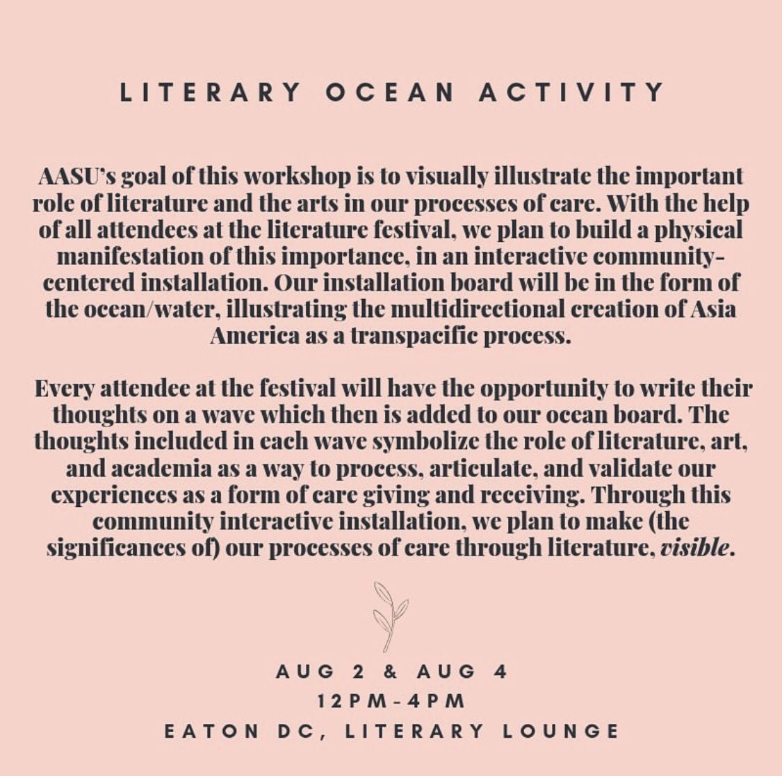 AUAASU's tweet photo. aasu will be at the @SmithsonianAPA asian american lit festival this year ! come &amp; check out the two activities we’re hosting this year :~) https://t.co/ZAAmcbfAQC