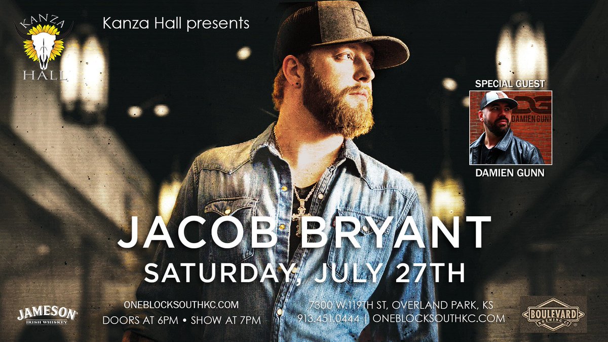 OneBlockSouthKC's tweet photo. @Jacobbryant1 hits #KanzaHall's stage THIS Saturday! Don't miss out on some great tunes! https://t.co/KlL9tjzCQ8