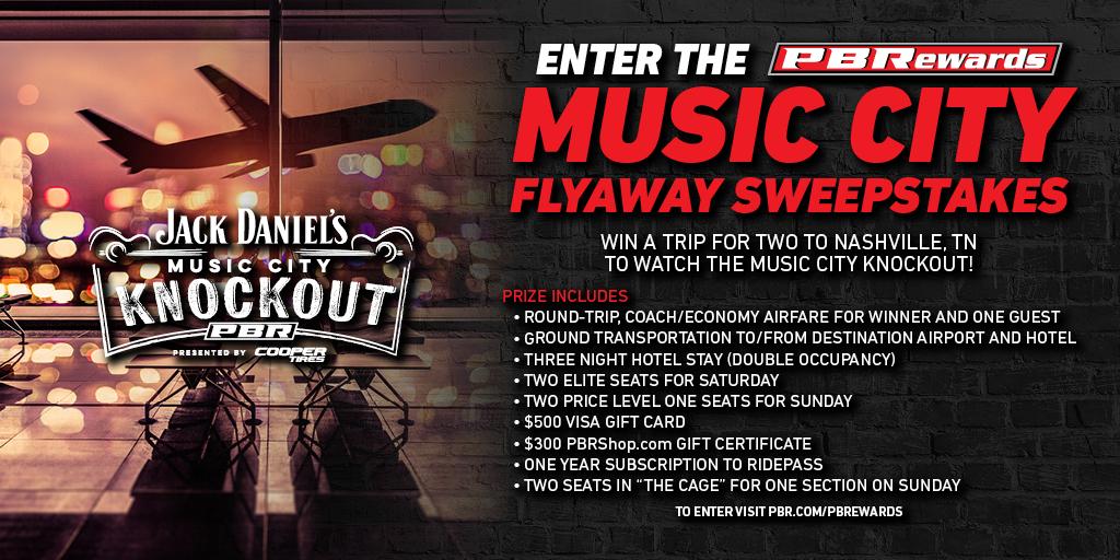 Music City Flyaway Sweepstakes ends tonight! Enter at pbr.fanmaker.com/store/sweepsta…