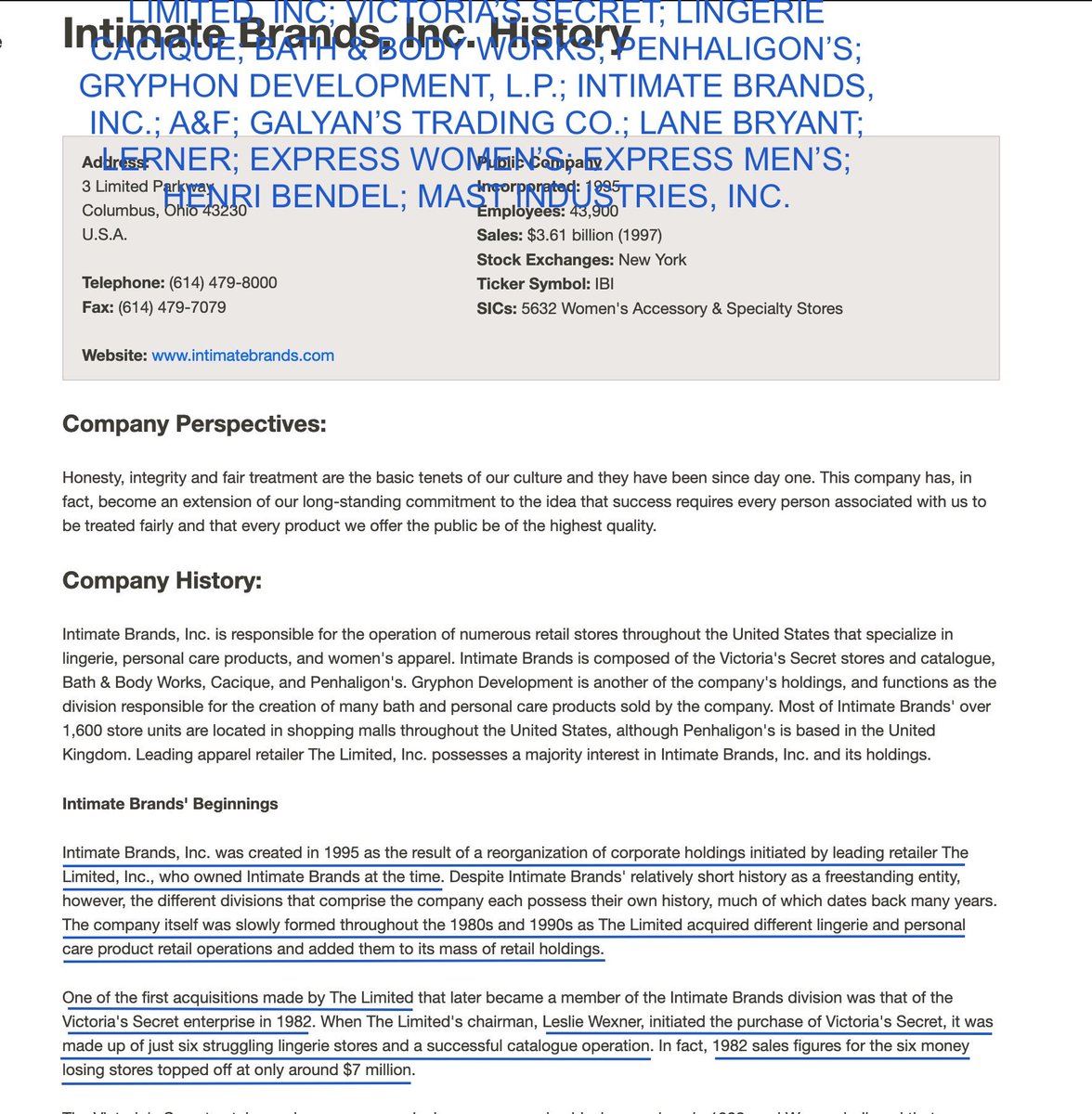 WexnerIntimate Brands, Inc.Notes.I'm still trying 2 make sense of1990 - $1.9M in Sales1994 - $2.1B in SalesGives pause 2 this period.Epstein is involved in 1995?