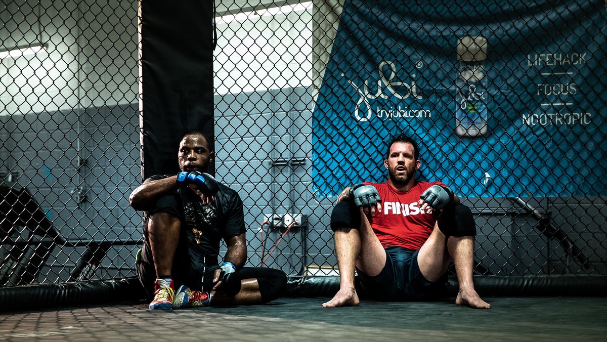 ryanbader's tweet image. Getting that work in with undefeated @bellatormma Heavyweight Tyrell Fortune