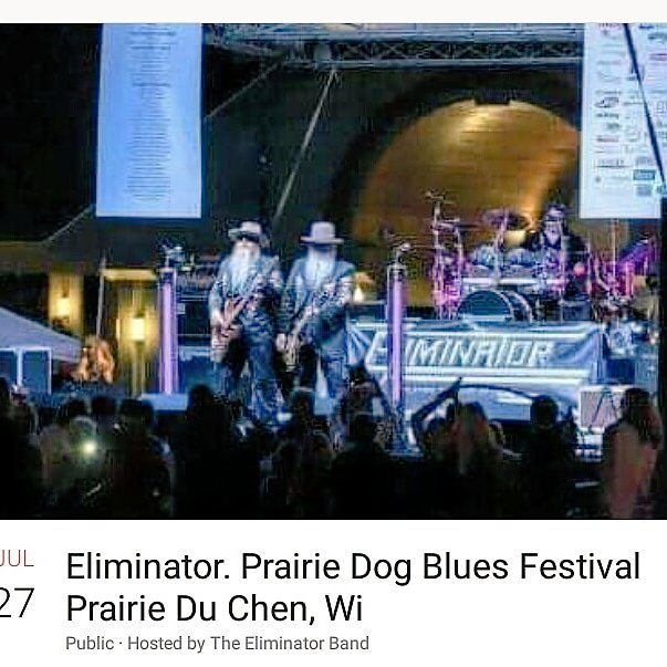 Eliminatorband's tweet photo. 7/27 Prairie Do Chen,Wi  https://t.co/6aCaQQFMbd #prairiedogfest https://t.co/H5dtTDCSLJ