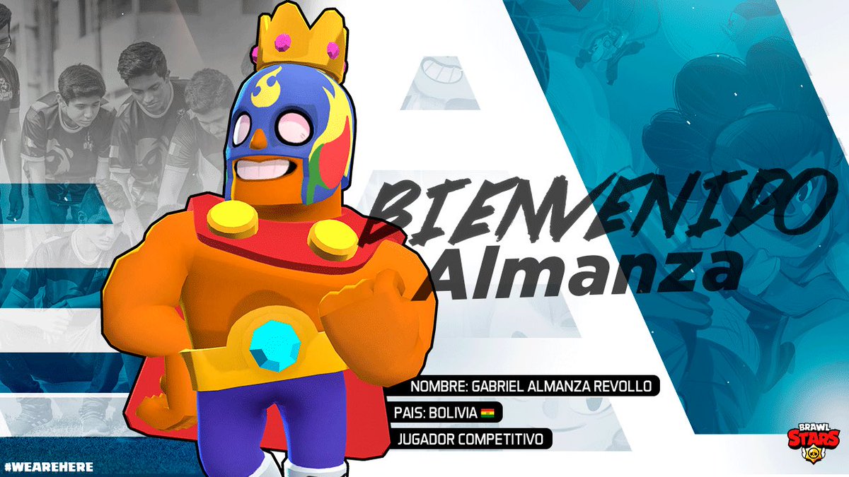 #BS | ¡FICHAJE!

Desde Bolivia 🇧🇴, llega un nuevo integrante al equipo de #BrawlStars.

Entre sus grandes coronaciones:

TOP 1 Nacional en 10 ocasiones, TOP 200 Mundial, con un alucinante récord de 19179 trofeos; 

¡El es, <a href="/Gabriel91398694/">Almanza</a>!

¡Bienvenido a casa!

#WeAreHere⚡️