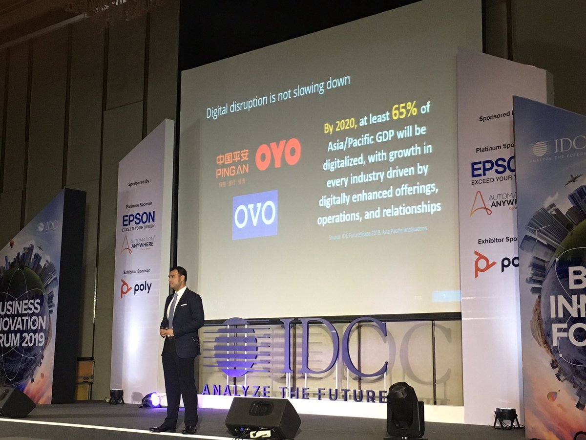 “By 2020, at least 65% of Asia/Pacific GDP will be #digitalized, with growth in every industry driven by digitally enhanced offerings, operations, and relationships” - <a href="/devbangah/">Sudev Bangah</a> <a href="/IDCASEAN/">IDC ASEAN</a>