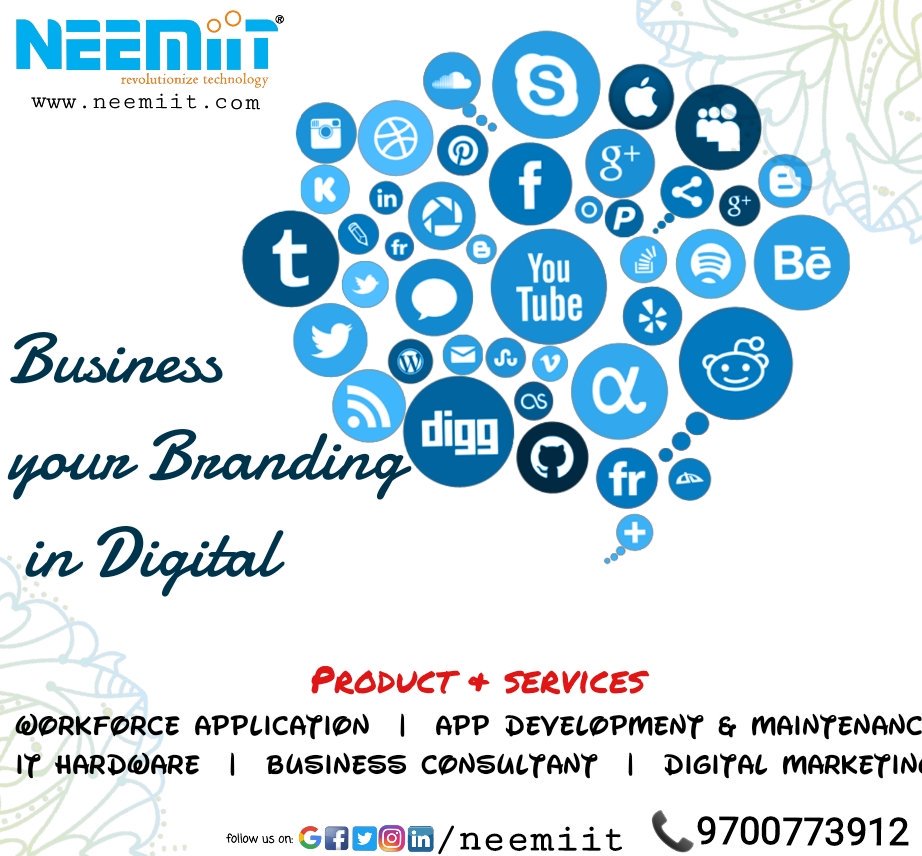 Neemiit's tweet photo. Business Your Branding in Digital!! @Neemiit
For business query, contact: +91-9700773912
Email: info@neemiit.com
https://t.co/nUa2FDBaMd
#FieldExecutives #WorkforceApplication #AppDevelopment #ITHardware #ITSolutions #Digital #Marketing #SocialMedia #BestInIndia #StartupIndia https://t.co/sYNcgBxiXr