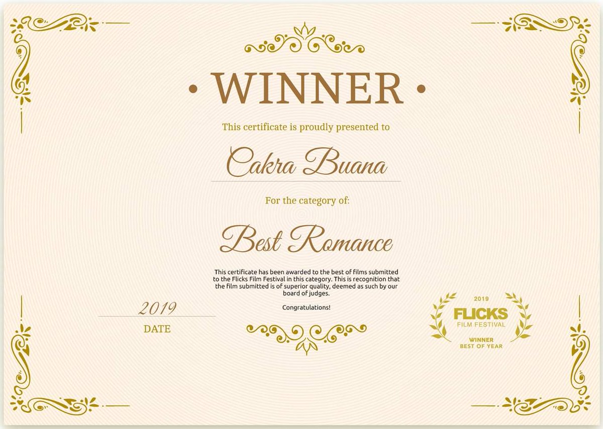 CakraBuanaMovie's tweet photo. Amazing news! "Cakra Buana" just won  @FlicksDaily https://t.co/FmNMdz5Lt4 via @FilmFreeway 
All our gratitude are dedicated to the film crews and supporters as well the film festival. 
Terima kasih sudah mendukung film indie kami selama ini. Hatur Nuhun! https://t.co/0UfLuEps1s