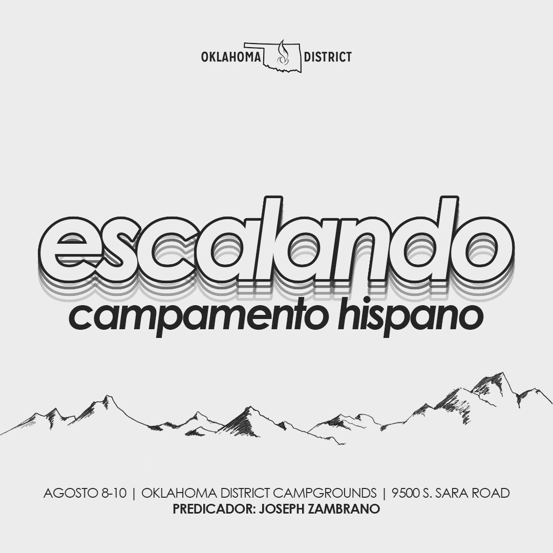 OklahomaNAM's tweet photo. Looking forward to great things at the 2019 Oklahoma District UPCI Hispanic Camp Meeting!
August 8-10, 2019 https://t.co/LaLqTeuJuR