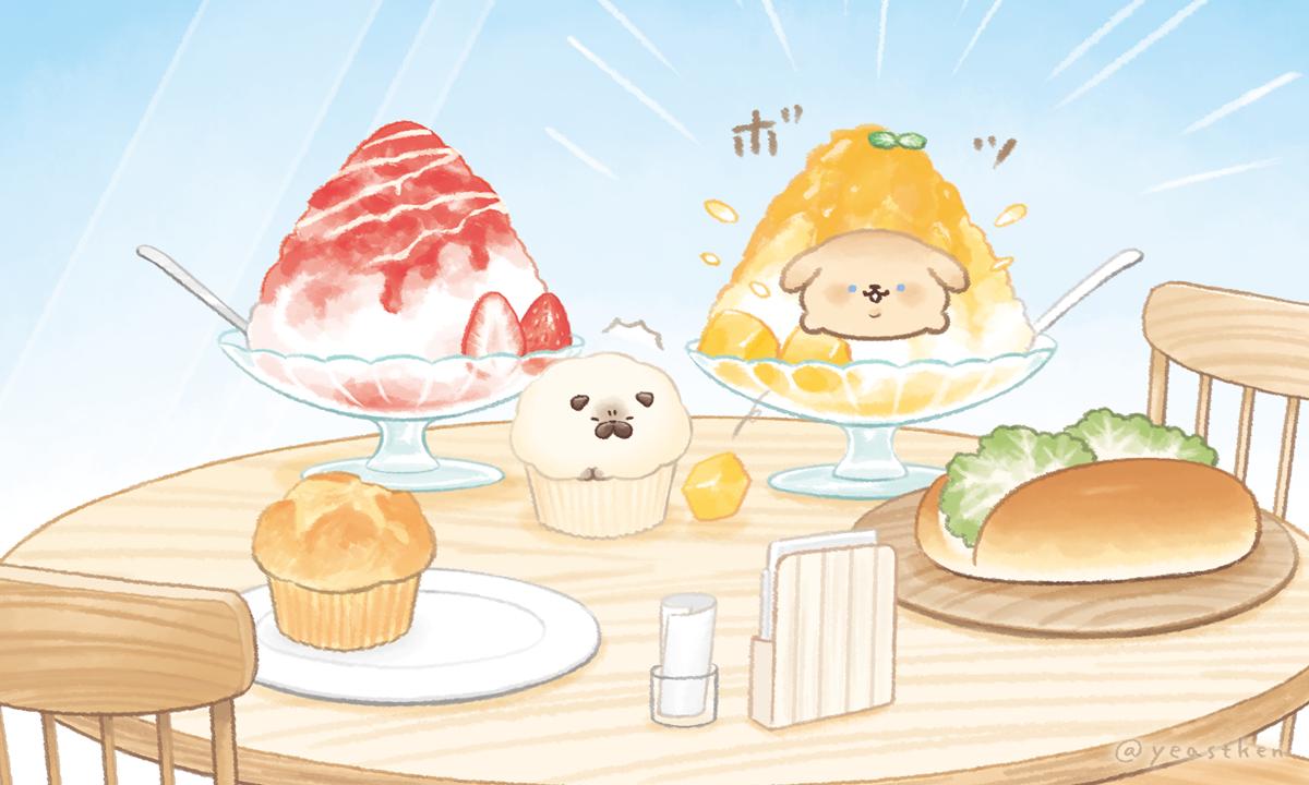 food no humans food focus shaved ice table cup fruit  illustration images