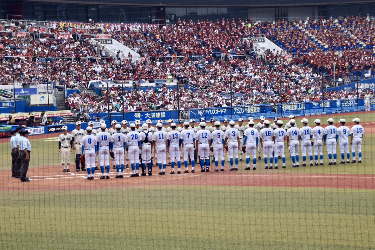 dashigeru's tweet photo. 101th 全国高校野球選手権千葉大会🍉
🏆決勝（マリン）
【試合終了】
習志野 8-1 八千代松陰

習高 200  111  102       H16 E0 B4
松陰 000 000 010       H2 E1 B0

《習》山内8k-兼子
《松》川和田,廣瀬,樋熊-佐々木

本▷根本,和田,山内(習
三▷水野(松
二▷高橋,和田,山内(習

.
優勝🏆習志野高校 https://t.co/YvJoODw8EI
