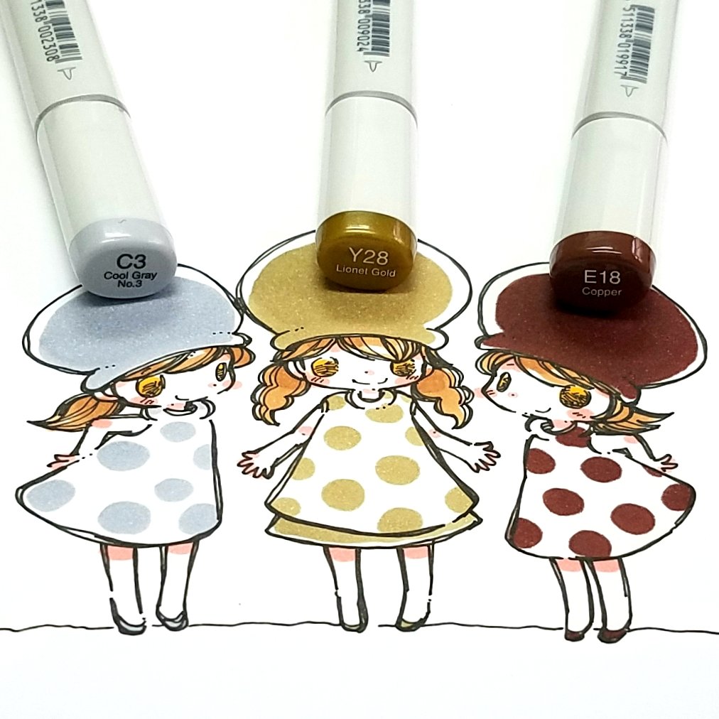 ちゃだるみオンラインイラストレッスン 東京オリンピックまで あと一年o O O コピックでメダル色 金銀銅 を塗るとこんな感じ 公式さんオススメの 金 Y28 銀 C 3 クールグレー系なら 銅 E18 で塗ってみました 東京オリンピック メダル ちゃだるみオンラインイラストレッスン 東京オリンピックまで あと一年o O O コピックでメダル色 金銀銅 を塗るとこんな感じ 公式さんオススメの 金 Y28 銀 C 3 クールグレー系なら 銅 E18 で塗ってみました 東京オリンピック メダル