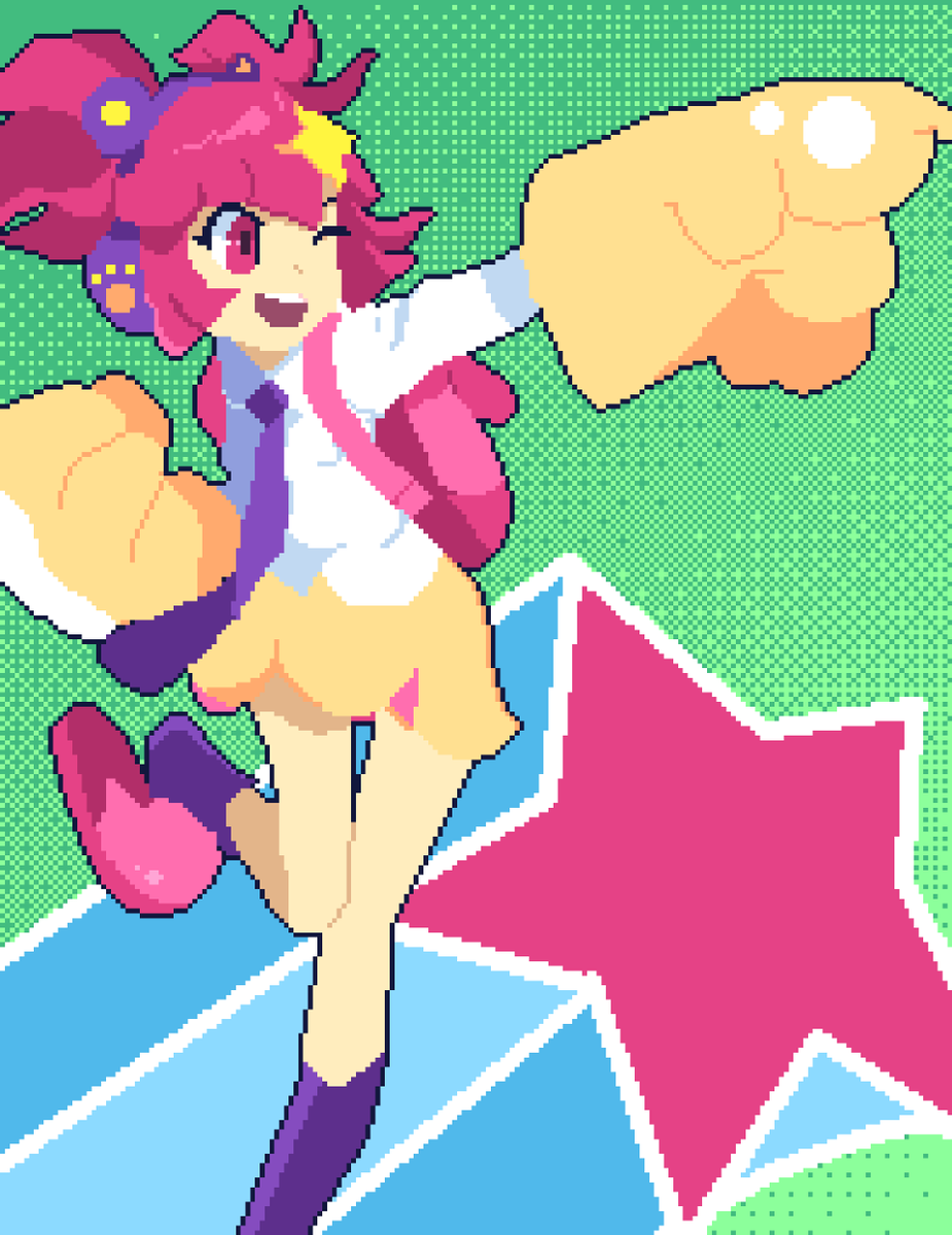 Mishoomoon's tweet photo. I made this a while ago, uploaded it on steam but apparently it is detected as innapropiate content? Okay I guess, it is here now c:

#pixelartist #pixelart #MUSEDASH #character #boru  #cute #beginner https://t.co/879Azj2PgV