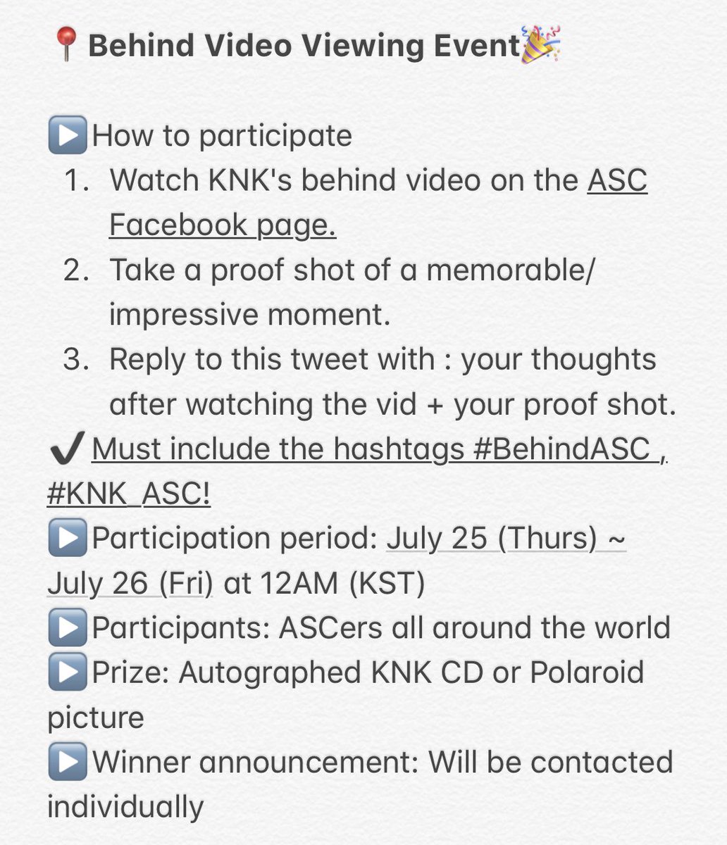 💌Watch KNK's behind video and participate in the event below!

✔️LINK: facebook.com/afterschoolclu…

#BehindASC #KNK_ASC