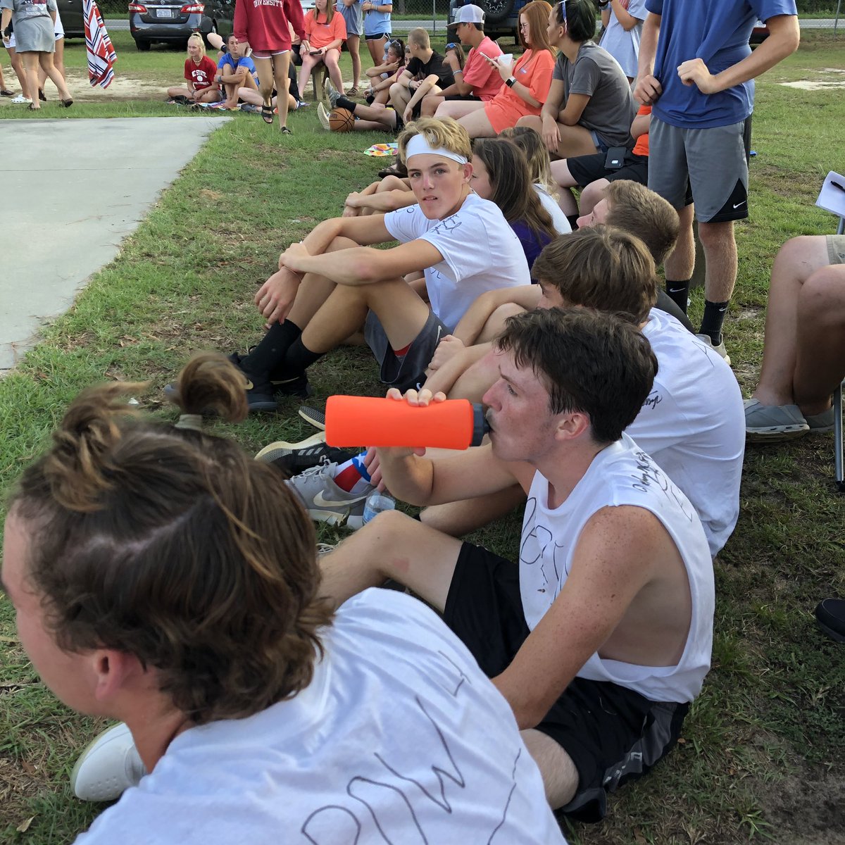 HobbtonFFA's tweet photo. Day 3 is in the books - we got eliminated in waterball and softball, but finished 3rd in volleyball. We have advanced to the Final 4 in basketball tomorrow night. #FFACamp #WeAreHobbton 💙🏀💛 https://t.co/mGVsK3830D